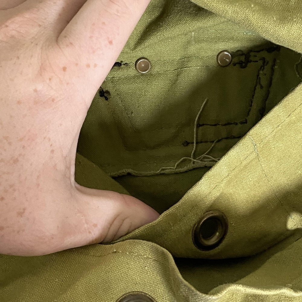 Vintage Outdoor Ranger Canvas Shoulder Bag Green Camping Pack Rucksack One Size - Picture 8 of 14